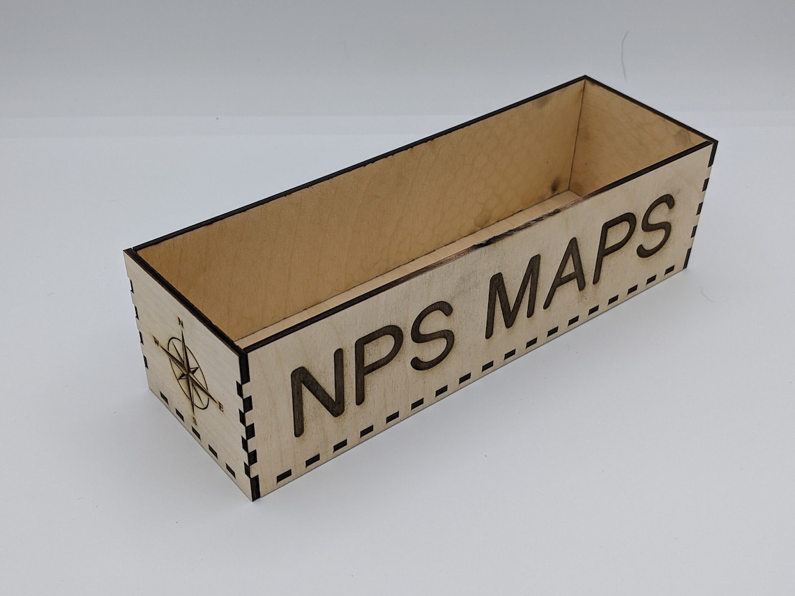 National & State Park Map Storage Box Laser Engraved Wood Etsy