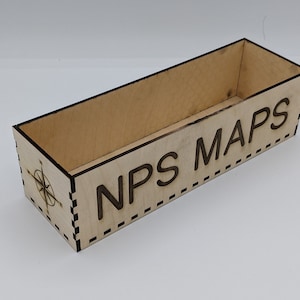 National & State Park Map Aufbewahrungsbox - Lasergraviertes Holz