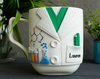 Personalized Chemist mug with Custom Name, Science Chemistry Coffee or Tea Mug, Science Tools chemistry mug