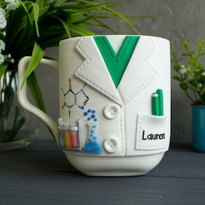 Personalized Chemist mug with Custom Name, Science Chemistry Coffee or Tea Mug, Science Tools chemistry mug image 1