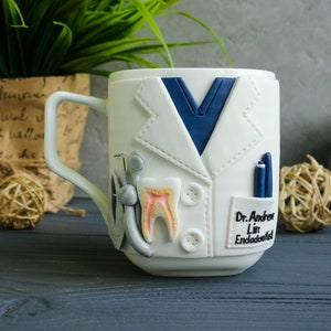 personalized dental mugs with custom names and design, Dentistry Graduation Gift, Male Dentist Mug