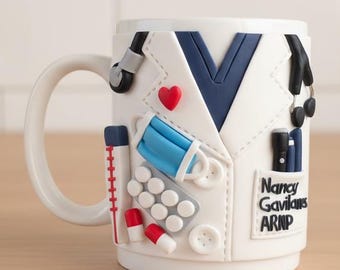 Custom ARNP Gift Mug: 3D Sculpted Nurse Practitioner Art - Personalized Name