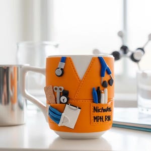 Personalized Nurse Mug, Handmade Clay Design, Graduation Gift