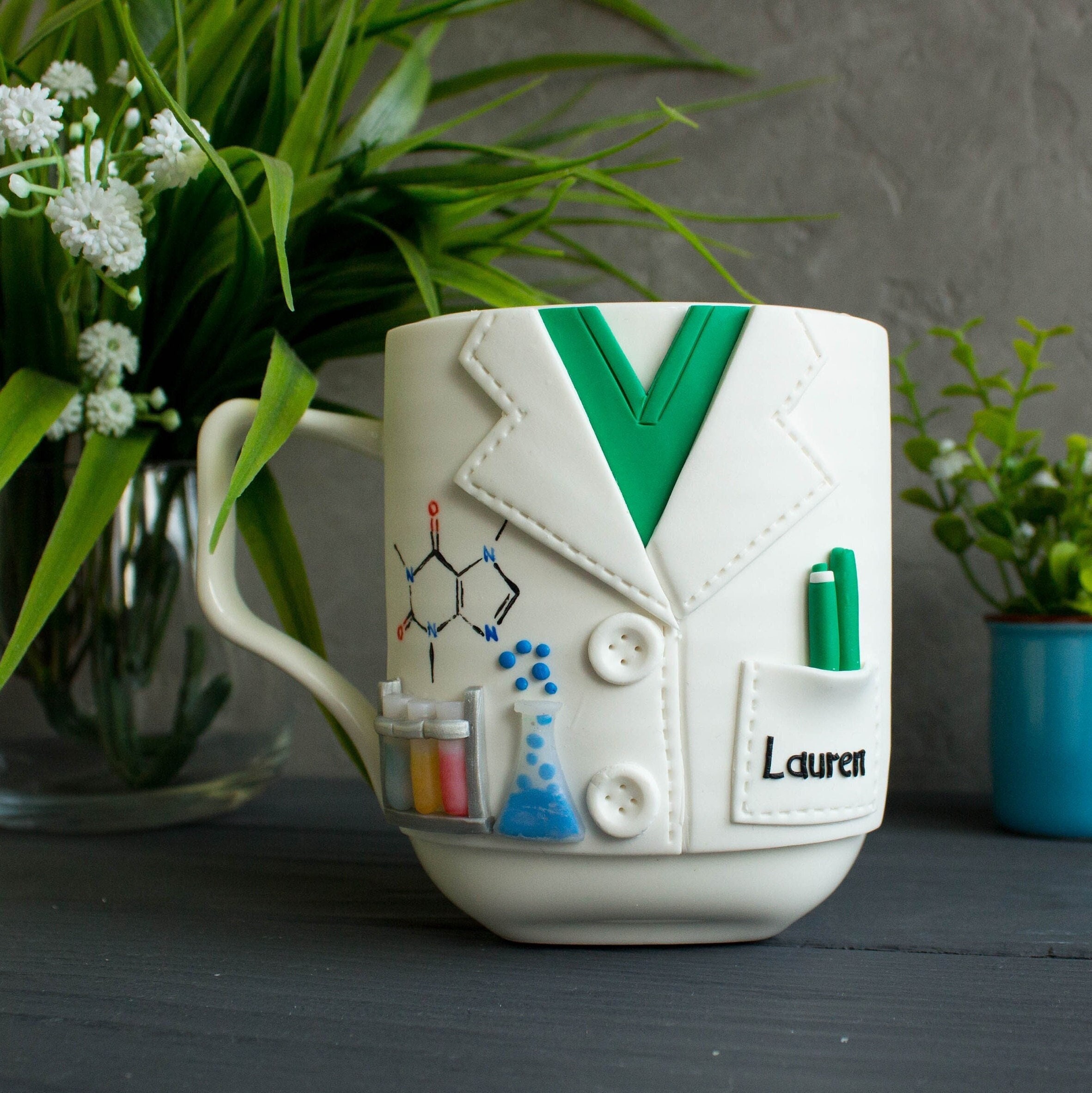 Personalized Chemist mug with Custom Name, Science Chemistry Coffee or Tea Mug, Science Tools chemistry mug