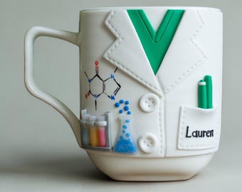 Custom Science Teacher Mug: Handmade Chemist Coffee Cup