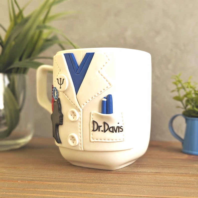 Psychologist Card Therapist Gift Mug, Personalized Psychologist Cup With Custom Name ...