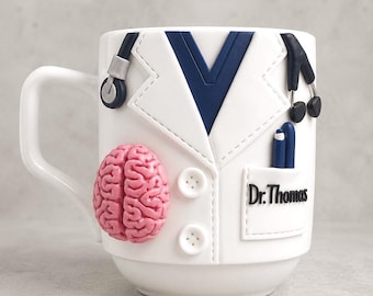 Neurologist Gift, Personalized Mug, Custom Name Brain Doctor