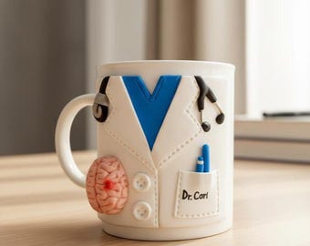 Personalized Neurologist Mug: Custom Doctor Coffee Cup, Brain Anatomy Gift