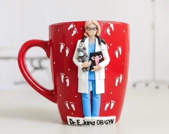 Custom Doctor Portrait Mug: 3D Sculpted Medical Figurine From Photo