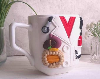 Custom 3D GI Specialist Mug: Hand-Sculpted Digestive System - Doctor Appreciation