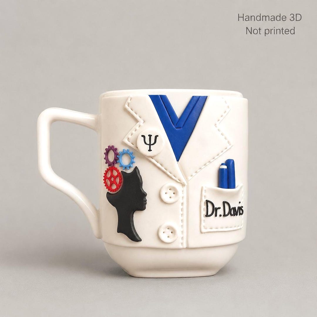 Psychologist Card Therapist Gift Mug, Personalized Psychologist Cup With Custom Name ...
