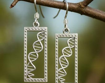 Rectangular DNA Earrings