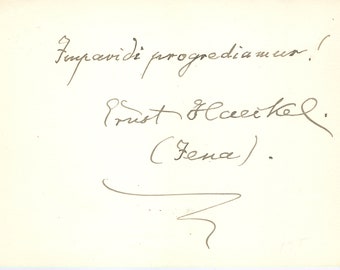Ernest Haeckel Signed 1908 Card