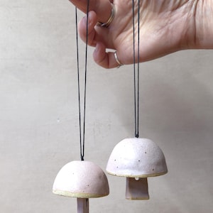 Handmade Ceramic Pink Pottery Bell, Garden Decor