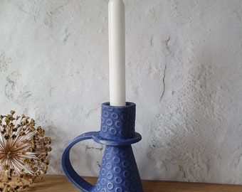 Handmade ceramic slab built candle holder