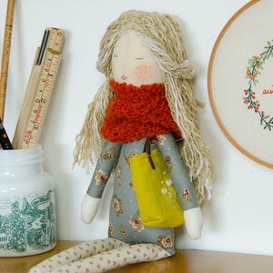 doll handmade baby doll textile doll fabric doll art doll children doll Soft doll cloth doll collectable doll Rag doll