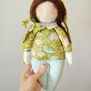 doll handmade baby doll textile doll fabric doll birthday gift children doll Soft doll cloth doll Rag doll