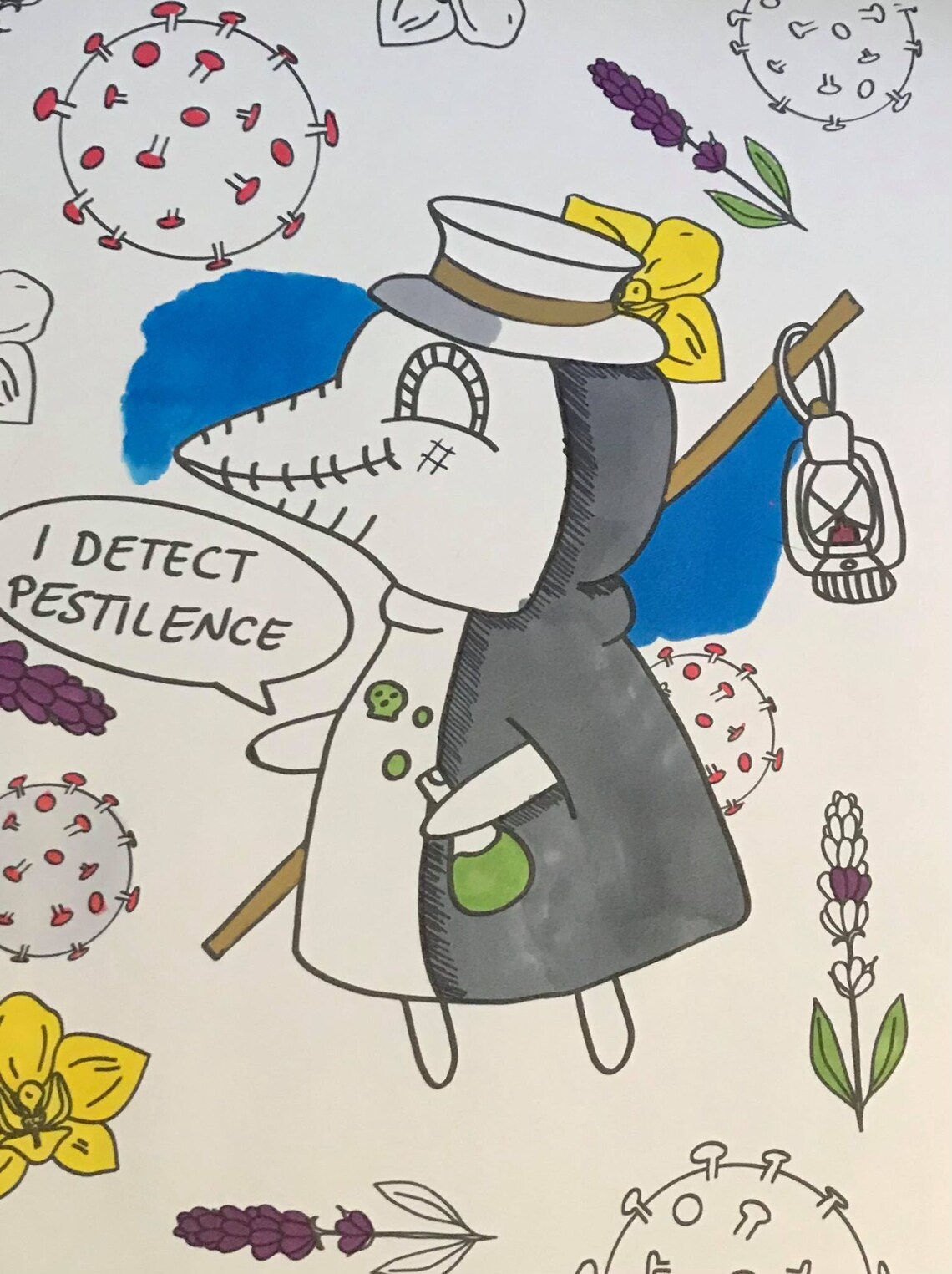 Plague Doctor Coloring Page Downloadable Coloring Page Kids - Etsy