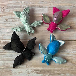 Bat Plushie, Fantasy Gothic, Stuffed Animal, Cute Soft Toy for Bat Lovers, Spooky Aesthetic Gift, Collector Plush