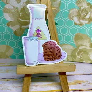 Milk and Cookies Sticker: Water-Resistant Decal, Original Design