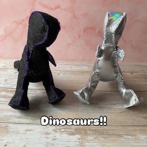 Handmade Plush Dinosaur: Collectible Holographic & Felt Dino Toy