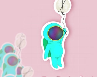 Kawaii Astronaut Vinyl Sticker – Space Laptop Decal