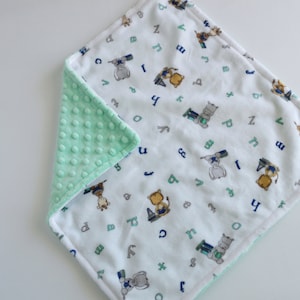 16" Minky Baby Blanket - Security Blanket - Soft Blanket - Boy Blanket - Girl Blanket - Personalized - FREE Gift Wrap and Shipping
