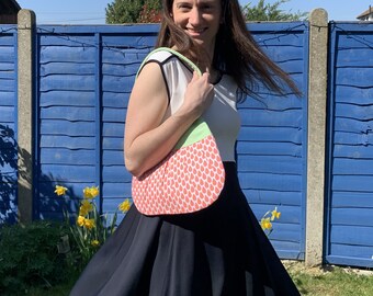 Handgefertigte Stoffhandtasche, Plissee buttercup Geldbörse, Niedliche Schultertasche, Helle Damenhandtasche, Mintgrün Geldbörse, Geschenk für Sie