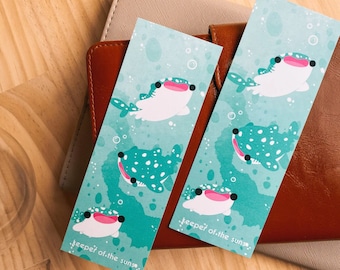 Whale shark Velvet-Touch Bookmark - 400gsm Silky Smooth Bookmark - Booklover Gift Bookish - Ocean Lover Sharks - Bookworm Gifts