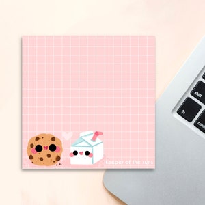 Milk & Cookies Memo Pad Stationery Kawaii memopad notepad notes grid pad milkbox sweets cute planner accessories bujo image 5