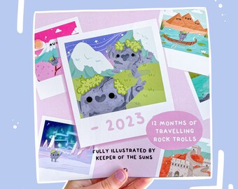 2023 Calendar TROLLS // 12-month square wall calendar featuring travel and fairy creatures // illustrated by Keeper of the Suns
