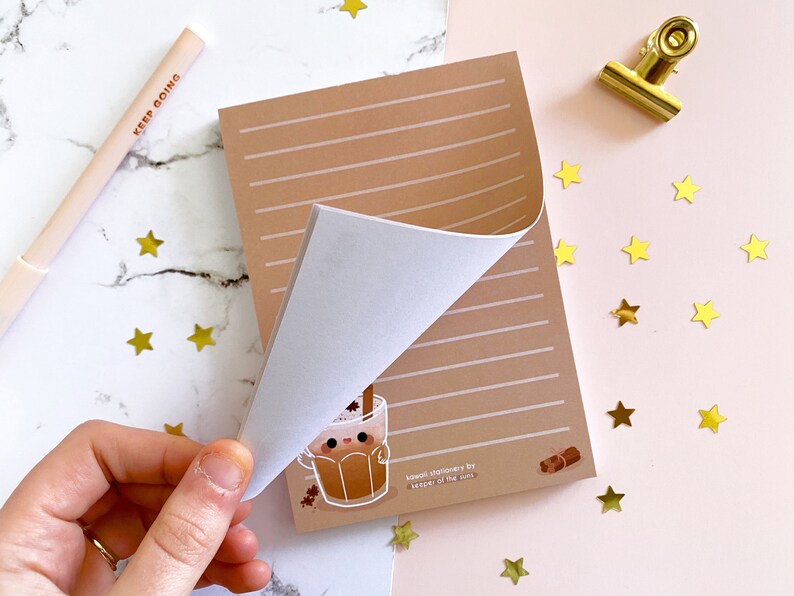 Chai Notepad Stationery Letter Paper Lined Stationery Pad Kawaii Pad Letter Paper A6 50 Sheets image 1
