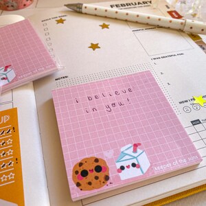 Milk & Cookies Memo Pad Stationery Kawaii memopad notepad notes grid pad milkbox sweets cute planner accessories bujo image 3