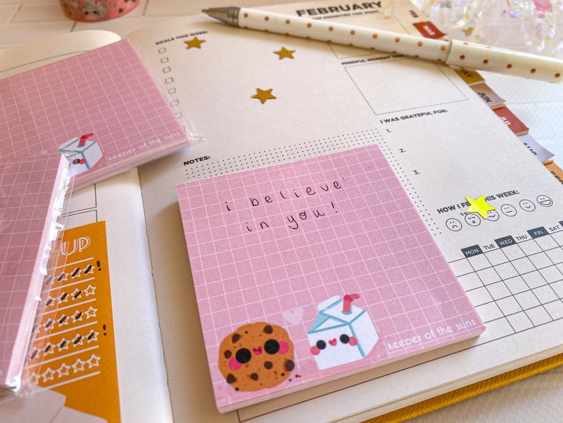 Milk & Cookies Memo Pad Stationery Kawaii memopad notepad notes grid pad milkbox sweets cute planner accessories bujo image 3