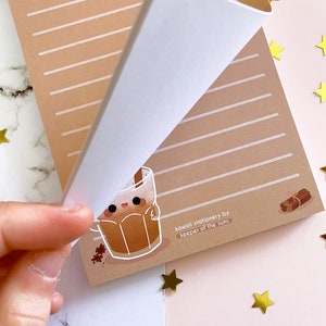 Chai Notepad Stationery Letter Paper Lined Stationery Pad Kawaii Pad Letter Paper A6 50 Sheets image 6