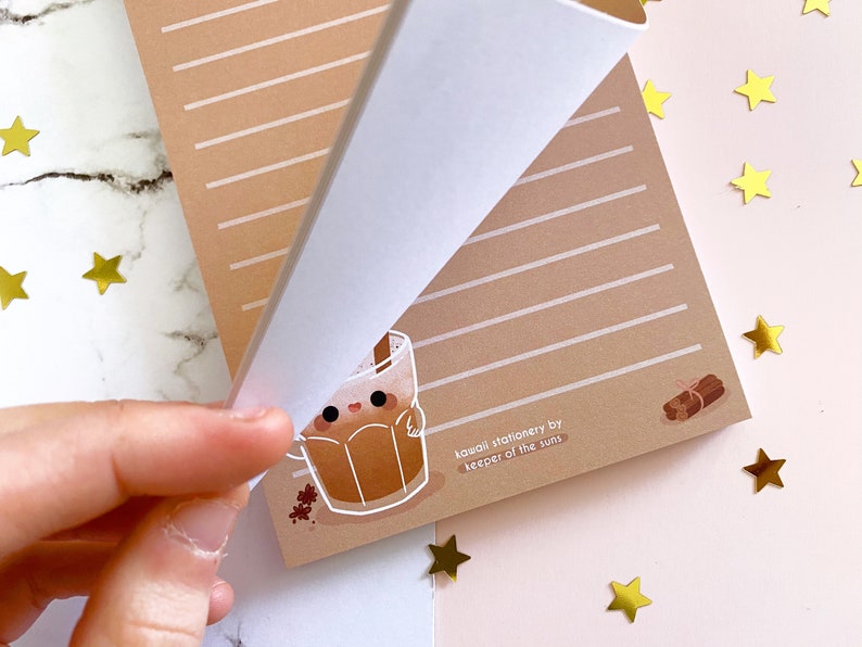 Chai Notepad Stationery Letter Paper Lined Stationery Pad Kawaii Pad Letter Paper A6 50 Sheets image 6