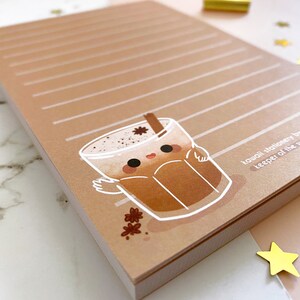 Chai Notepad Stationery Letter Paper Lined Stationery Pad Kawaii Pad Letter Paper A6 50 Sheets image 5