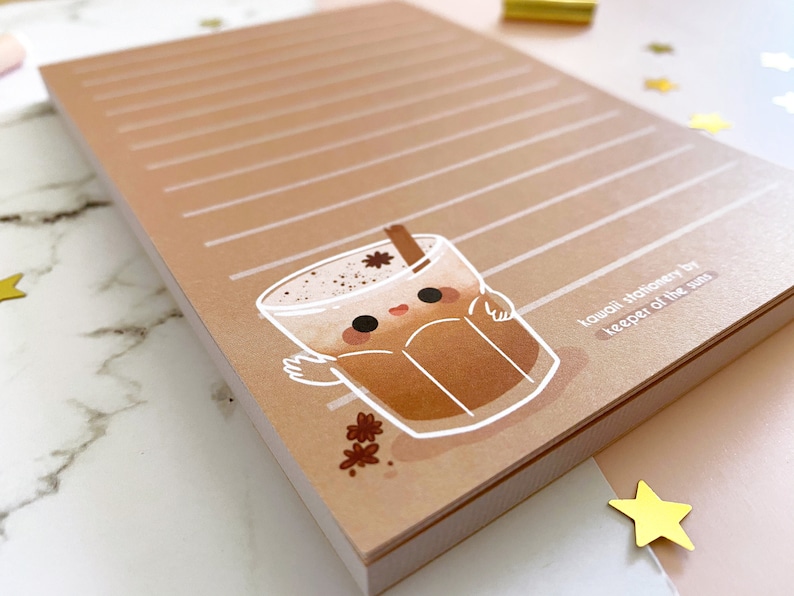 Chai Notepad Stationery Letter Paper Lined Stationery Pad Kawaii Pad Letter Paper A6 50 Sheets image 5