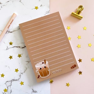 Chai Notepad Stationery Letter Paper Lined Stationery Pad Kawaii Pad Letter Paper A6 50 Sheets image 3