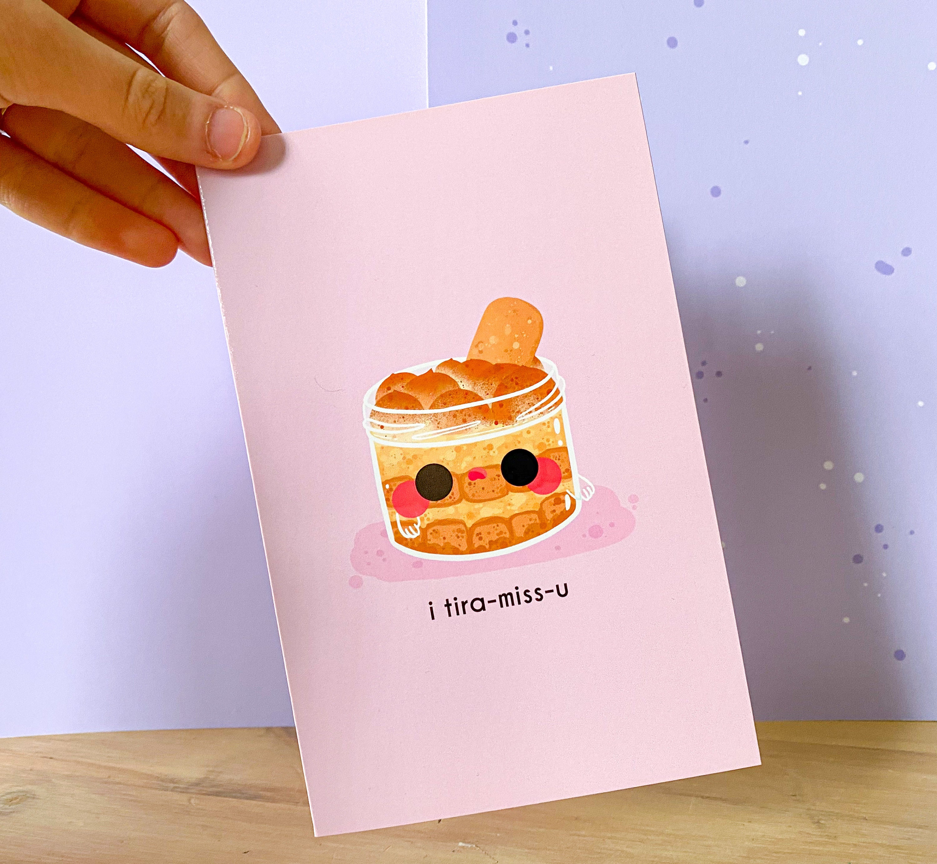 I Tiramisu Miss You Card Punny Dessert Illustrated Greeting Etsy