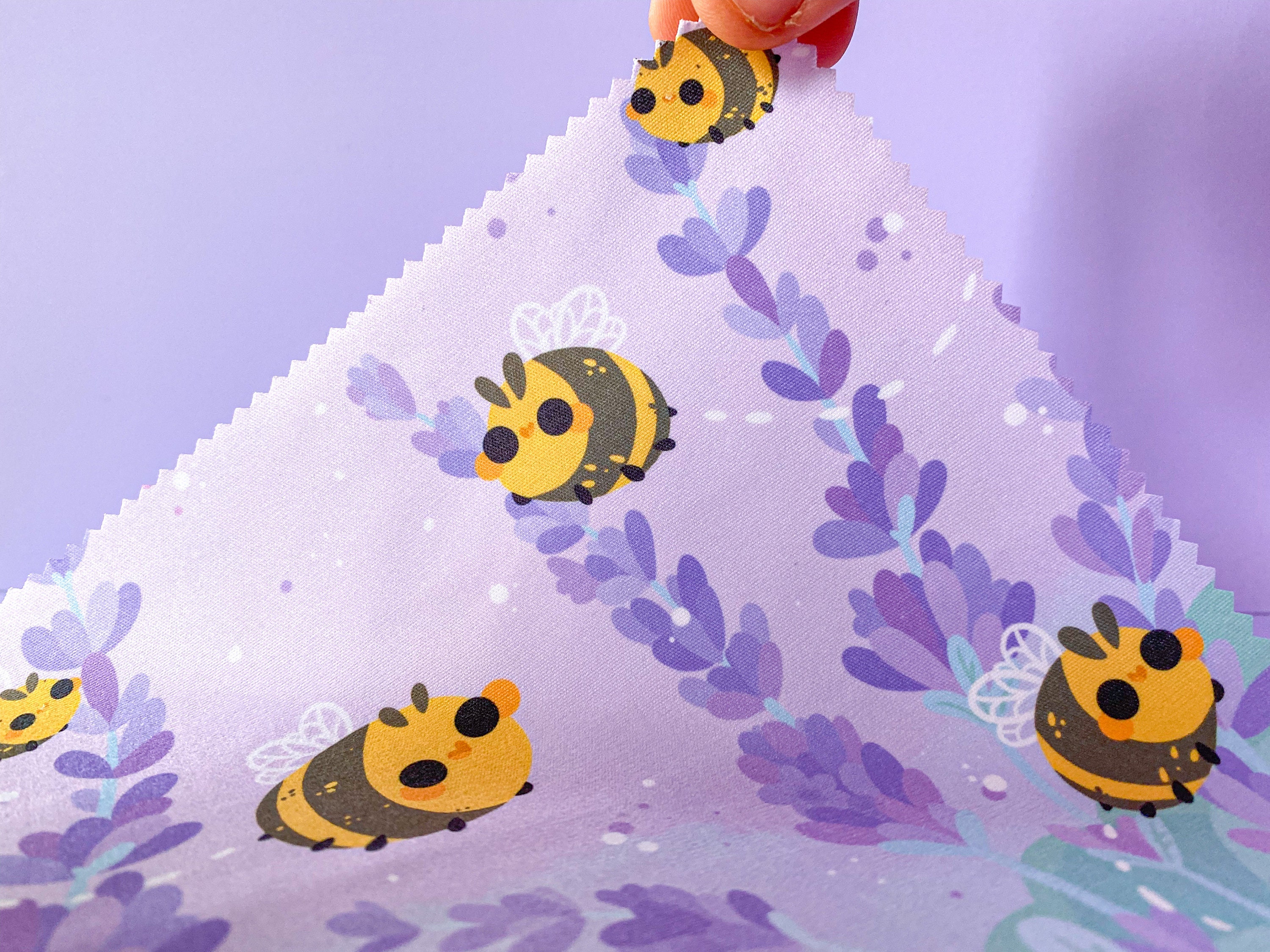 Lavender Bee Glasses Cleaning Cloth - handprinted microfibre to keep …
