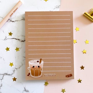 Chai Notepad Stationery Letter Paper Lined Stationery Pad Kawaii Pad Letter Paper A6 50 Sheets image 10