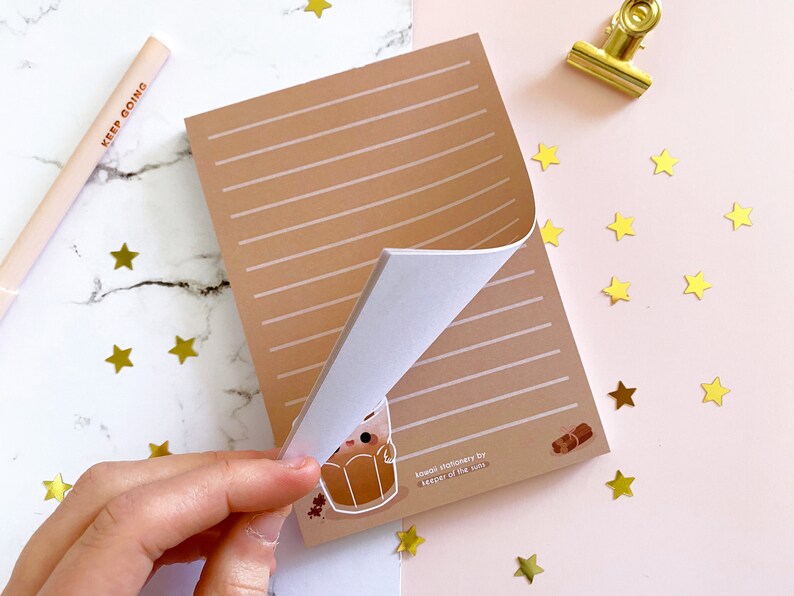 Chai Notepad Stationery Letter Paper Lined Stationery Pad Kawaii Pad Letter Paper A6 50 Sheets image 7