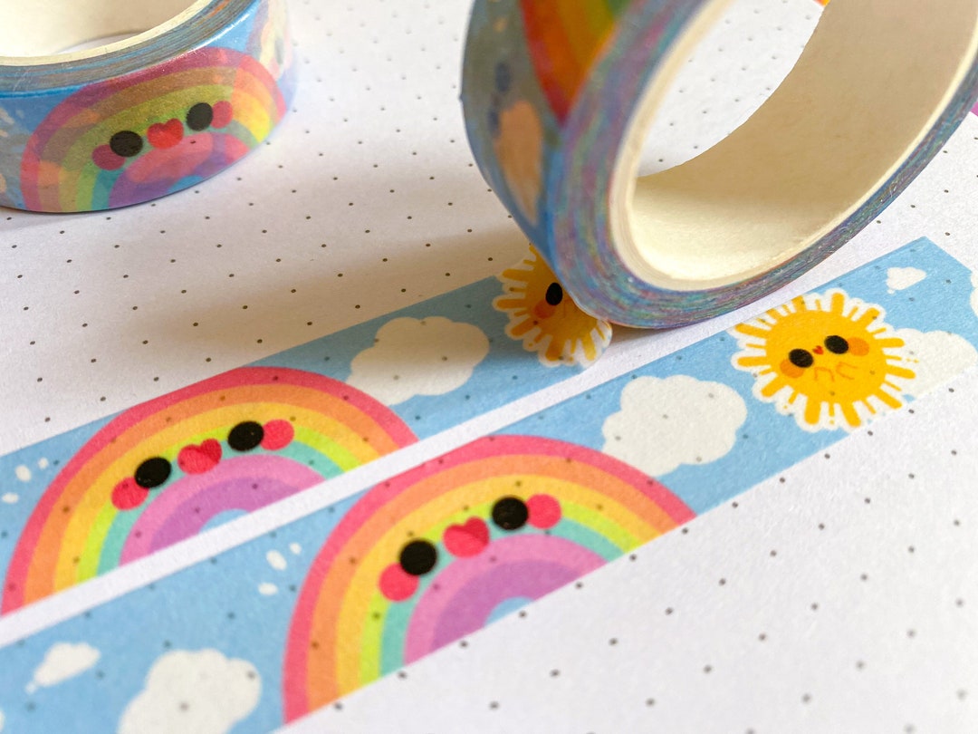 Rainbow Washi Tape Compostable Masking Tape Planner Etsy