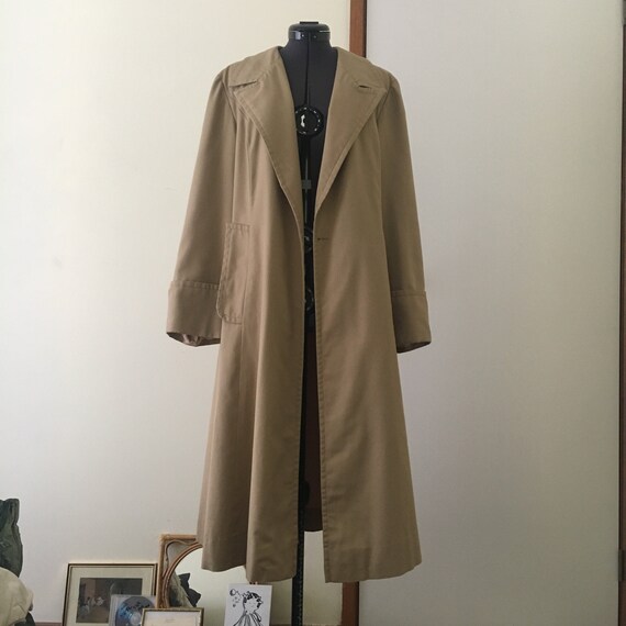Vintage 50's Beige Trench Coat Tie Waist