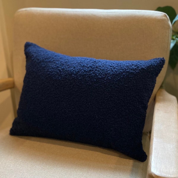 14”x20” Kravet Namaste Boucle in Moody Blue Pillow Cover