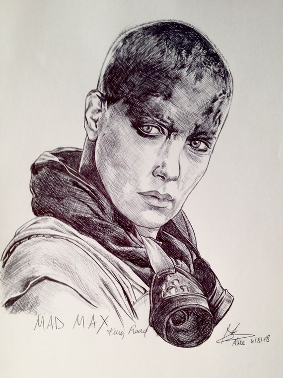 Drawing of Tom Hardy as Mad Max Pencil Sketch Portrait Fan Art Artwork Movie