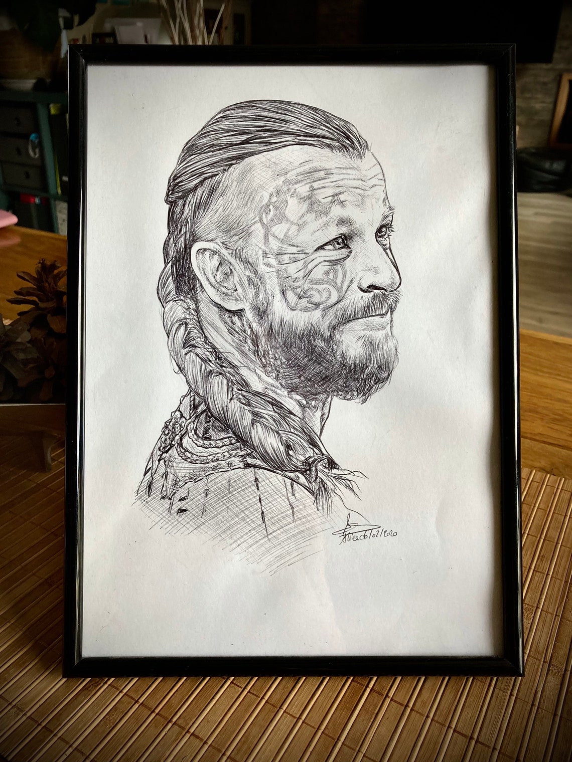 Harald à La Belle Chevelure Viking Harald Belle Chevelure Vikings original Portrait A4 with | Etsy