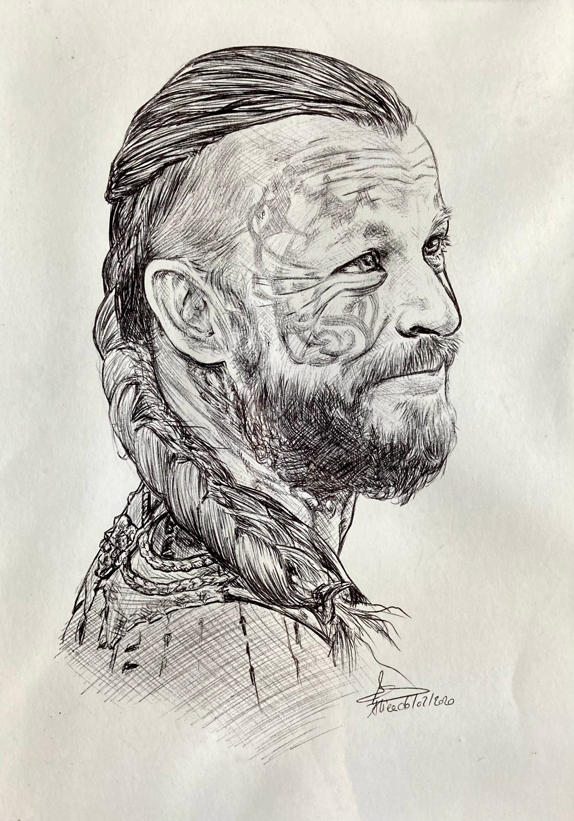 Harald à La Belle Chevelure Viking Harald Belle Chevelure Vikings original Portrait A4 with | Etsy