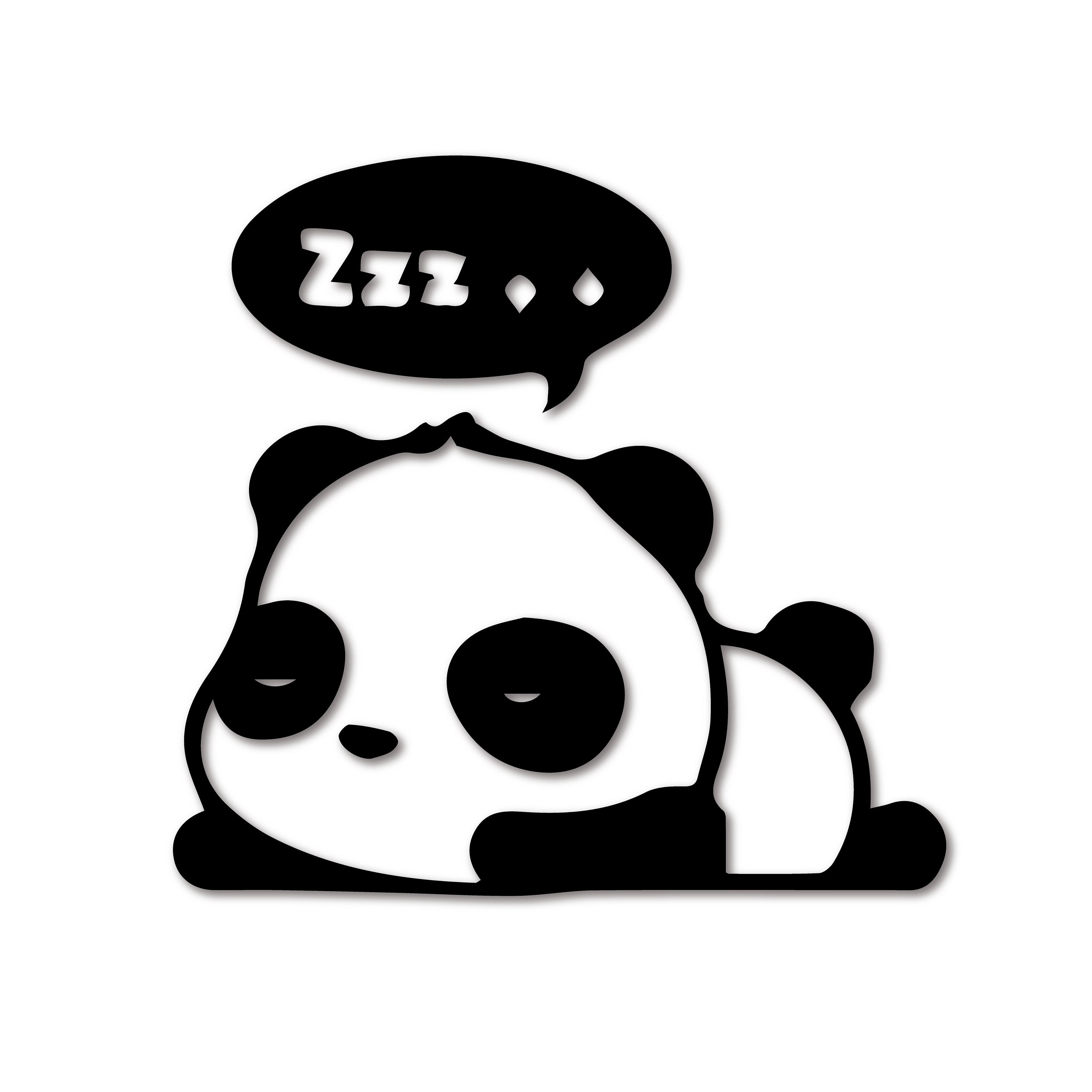cute sleepy panda vinyl decal kawaii baby zzz sticker skin